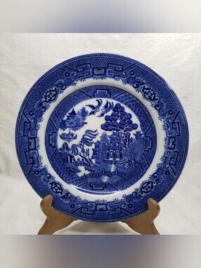 Antique Allertons Blue Willow Ceramic Plate 10 Inches Transferware England